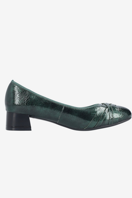 Béžové děrované lodičky s blokem Rieker