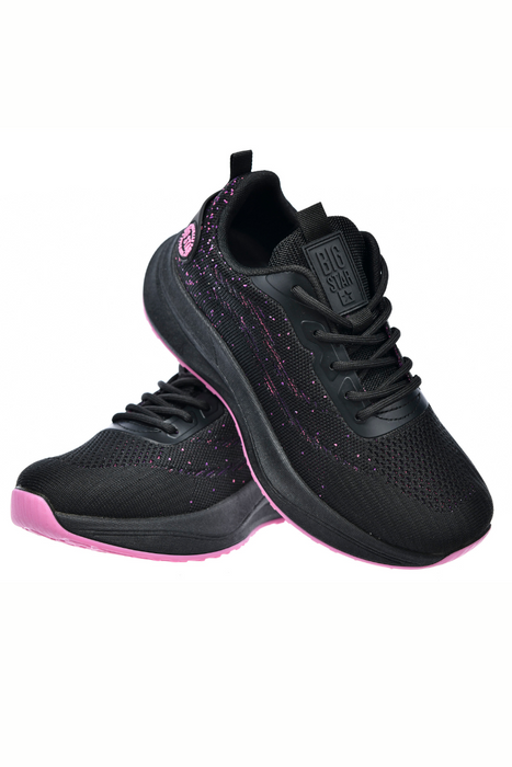 Dámské černé látkové tenisky na šněrování Big Star
