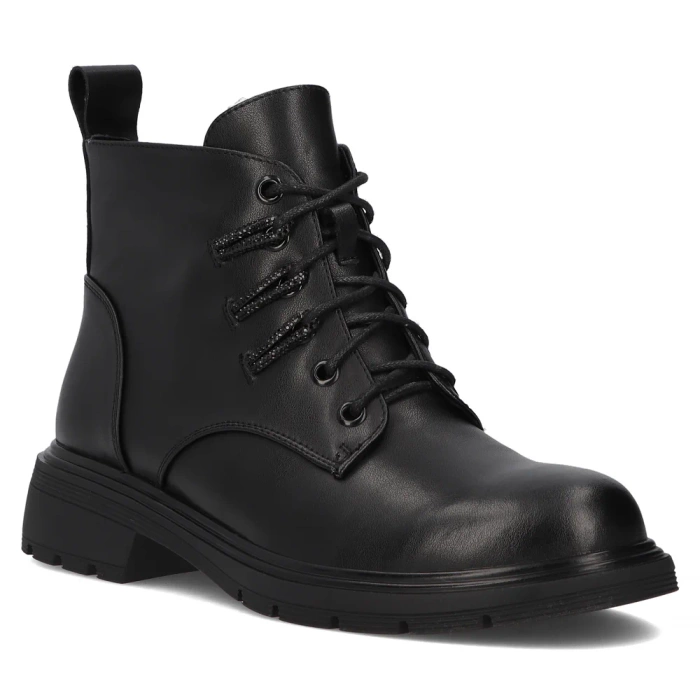 Dámské kožené šněrovací kotníkové boty se zipem Filippo