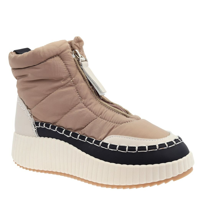 Dámské béžové zateplené sněhule s platformou