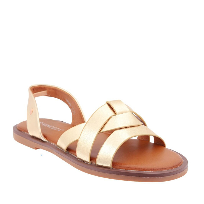 Zlaté ploché sandály Vinceza