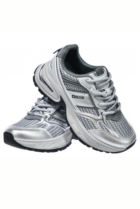 Dámské stříbrné tenisky s masivní podrážkou Big Star