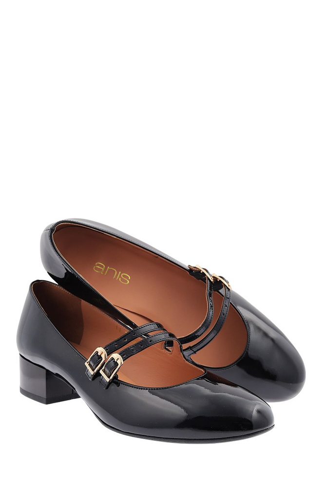 Anis černé lakované lodičky s ramínky