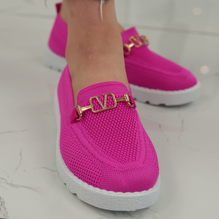 Dámské růžové tenisky s přezkou