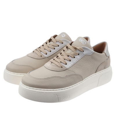 Béžové kožené boty 0RRS6_X__7THF Ryłko