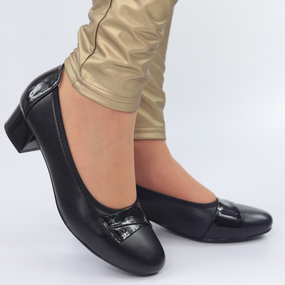 Černé lodičky s blokem Potocki