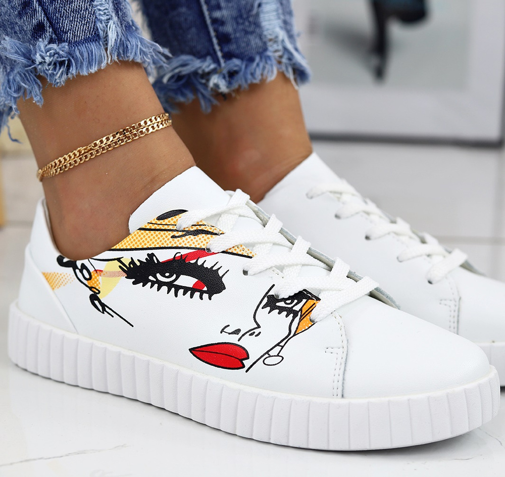 Bílé dámské šněrovací boty z přírodní kůže Artiker