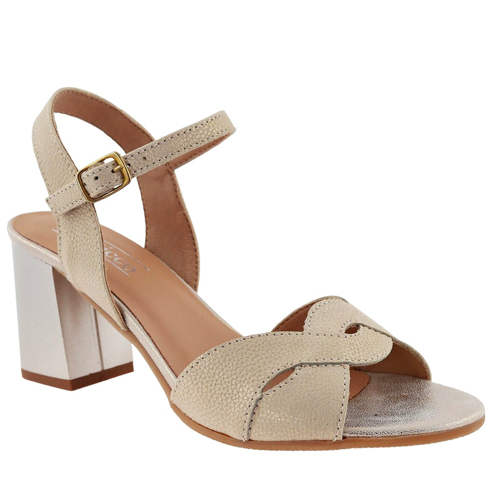 Zlaté sandály Clasicco na vysokém podpatku