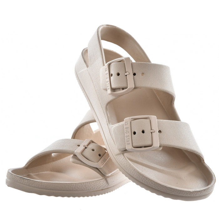Dámské béžové pěnové sandály s přezkami Big Star