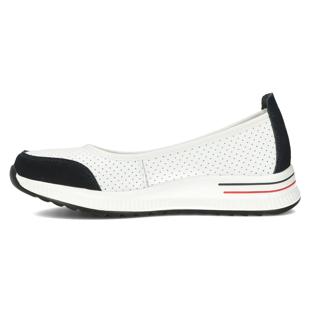 Prolamované bílé a tmavě modré kožené boty na platformě Filippo