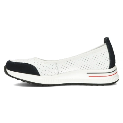 Prolamované bílé a tmavě modré kožené boty na platformě Filippo