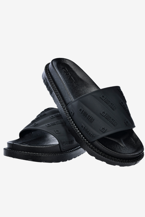 Klapki damskie czarne z ekoskóry płaskie Big Star