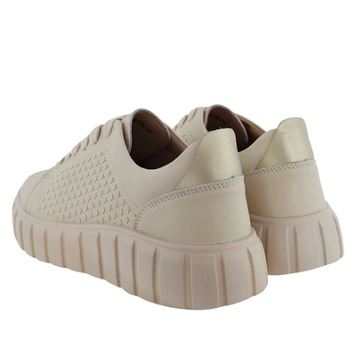 Dámské béžové kožené tenisky Evento