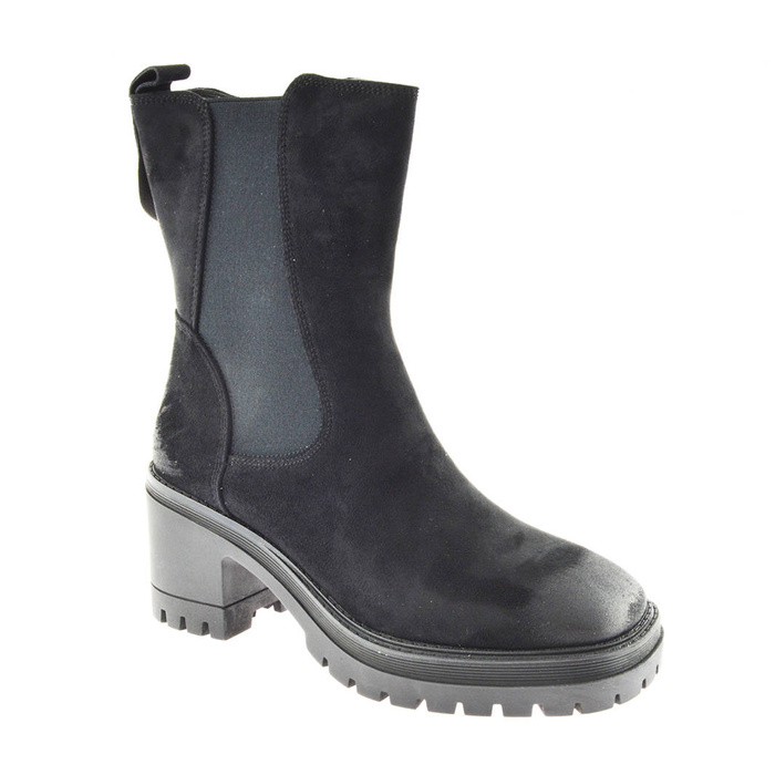 Černé semišové kotníkové boty Vinceza na vysokém podpatku