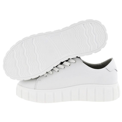 Dámské bílé boty na šněrování na platformě značky Vinceza