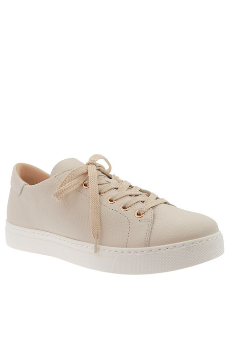 Dámské kožené šněrovací tenisky krémové barvy