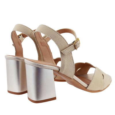 Zlaté sandály Clasicco na vysokém podpatku