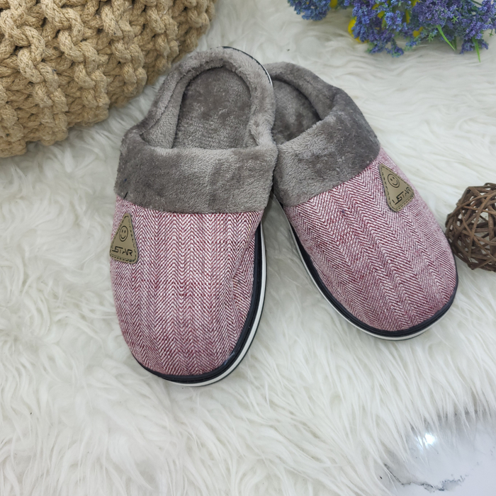 Dámské červené nazouvací domácí pantofle