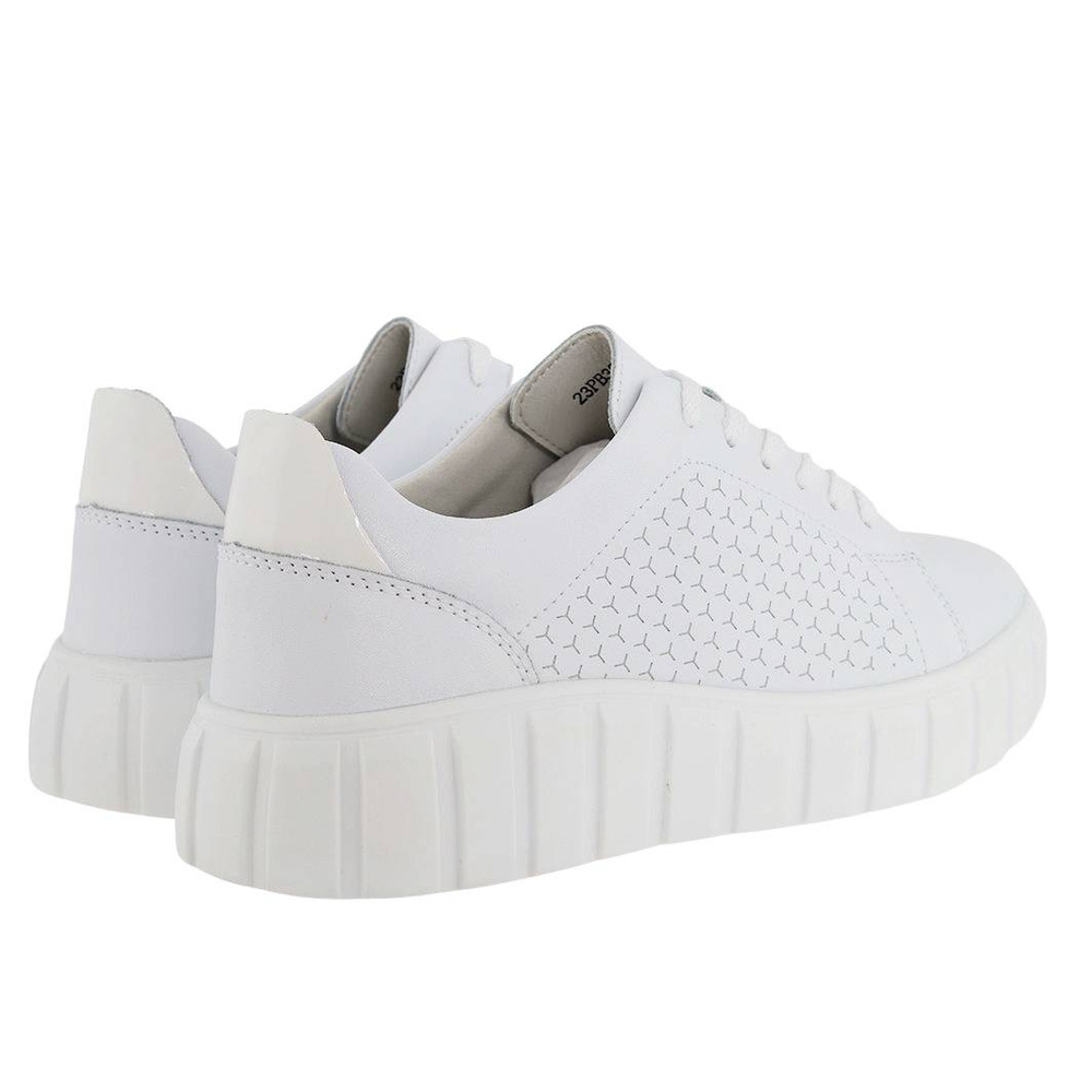 Bílé dámské kožené tenisky na platformě Evento