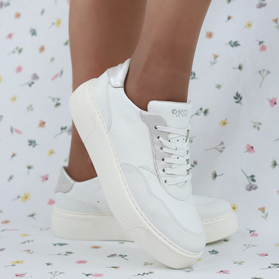 Bílé kožené boty 0RRS6_X__6THF Ryłko