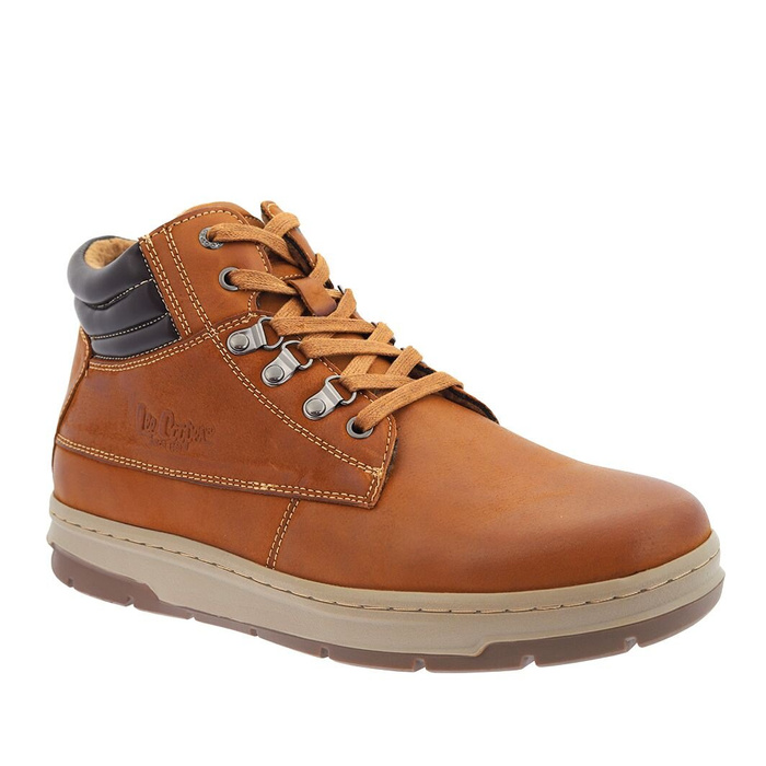 Pánské kožené zimní boty se zateplenými kotníkovými botami značky Lee Cooper