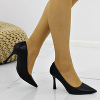 Elegantní dámské černé vysoké podpatky Vinceza