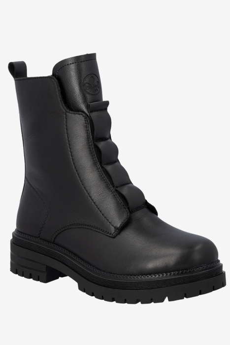 Dámské vínové lakované zateplené kozačky značky Rieker