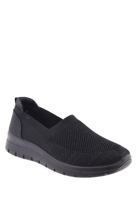 Černé látkové tenisky se stříbrnou nití