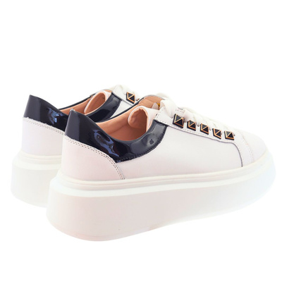 Bílé kožené sportovní boty na platformě Artiker