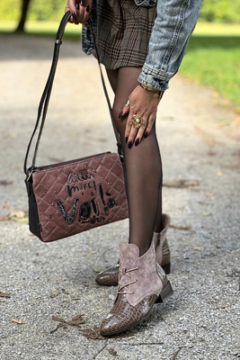 Černé kotníkové boty Potocki s ozdobným podpatkem