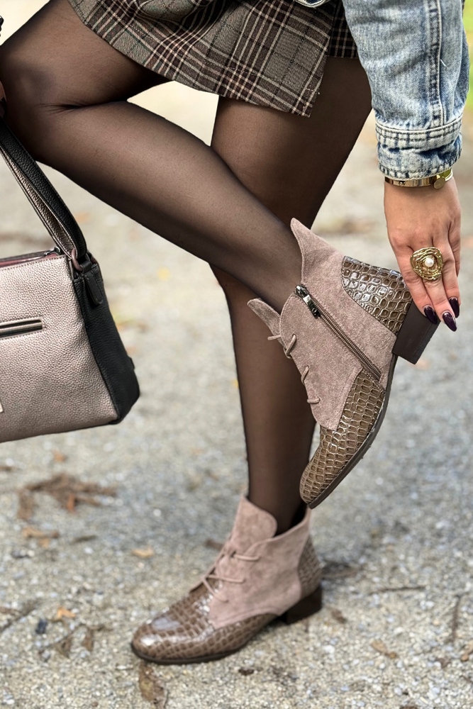 Černé kotníkové boty Potocki s ozdobným podpatkem