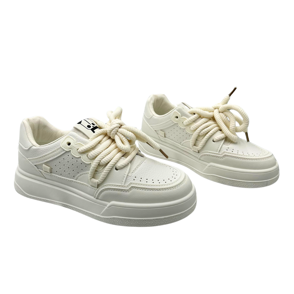 Béžové tenisky s nášivkou Seastar panda