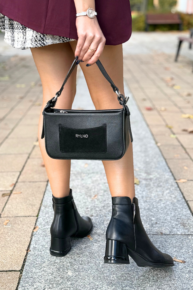 Černé kotníkové boty s blokem Potocki