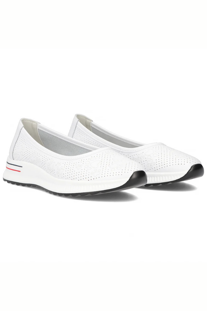 Bílé prolamované kožené boty Filippo