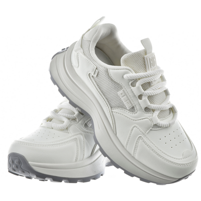 Dámské bílé šněrovací tenisky Big Star se silnější podrážkou