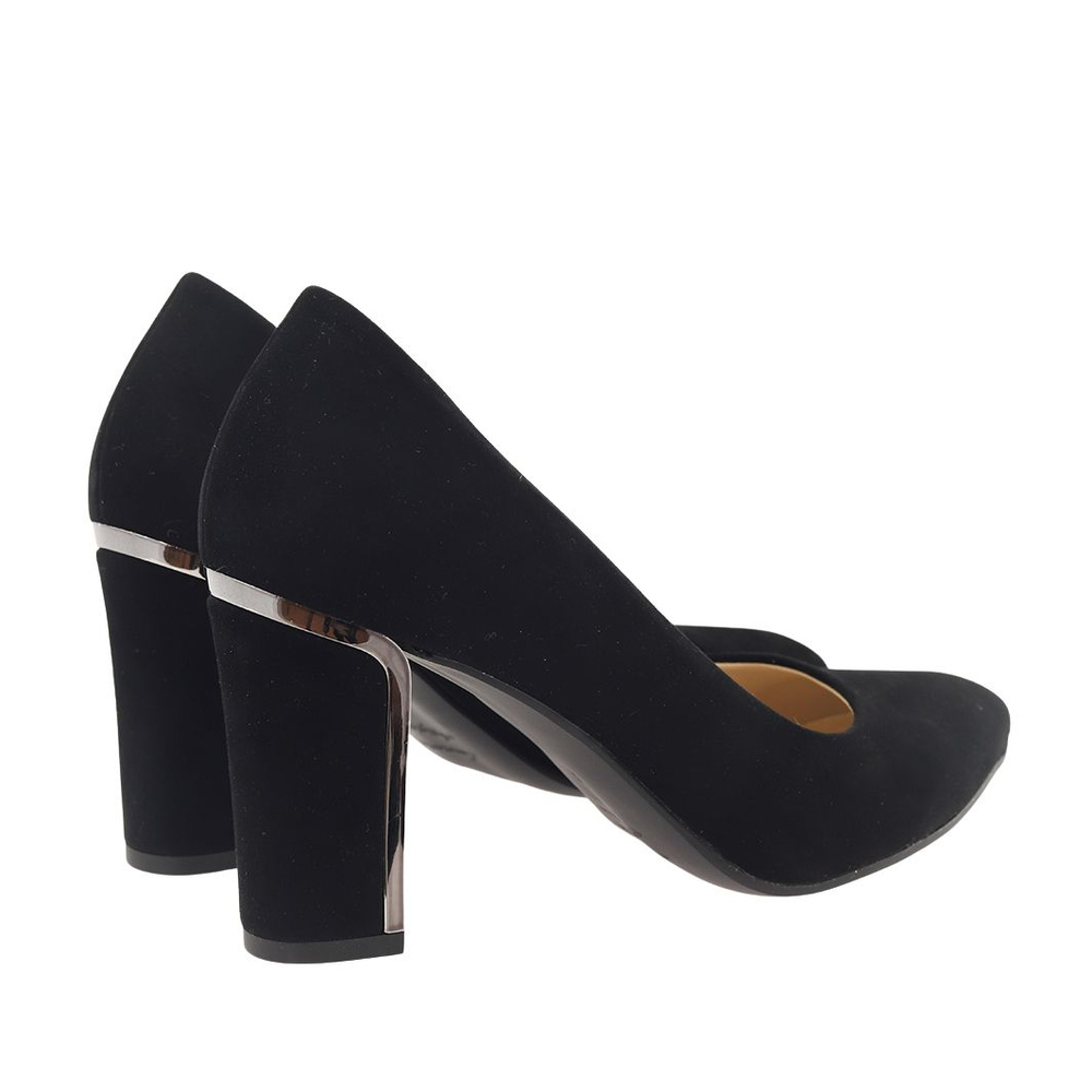Černé semišové lodičky Dantex na vysokém podpatku