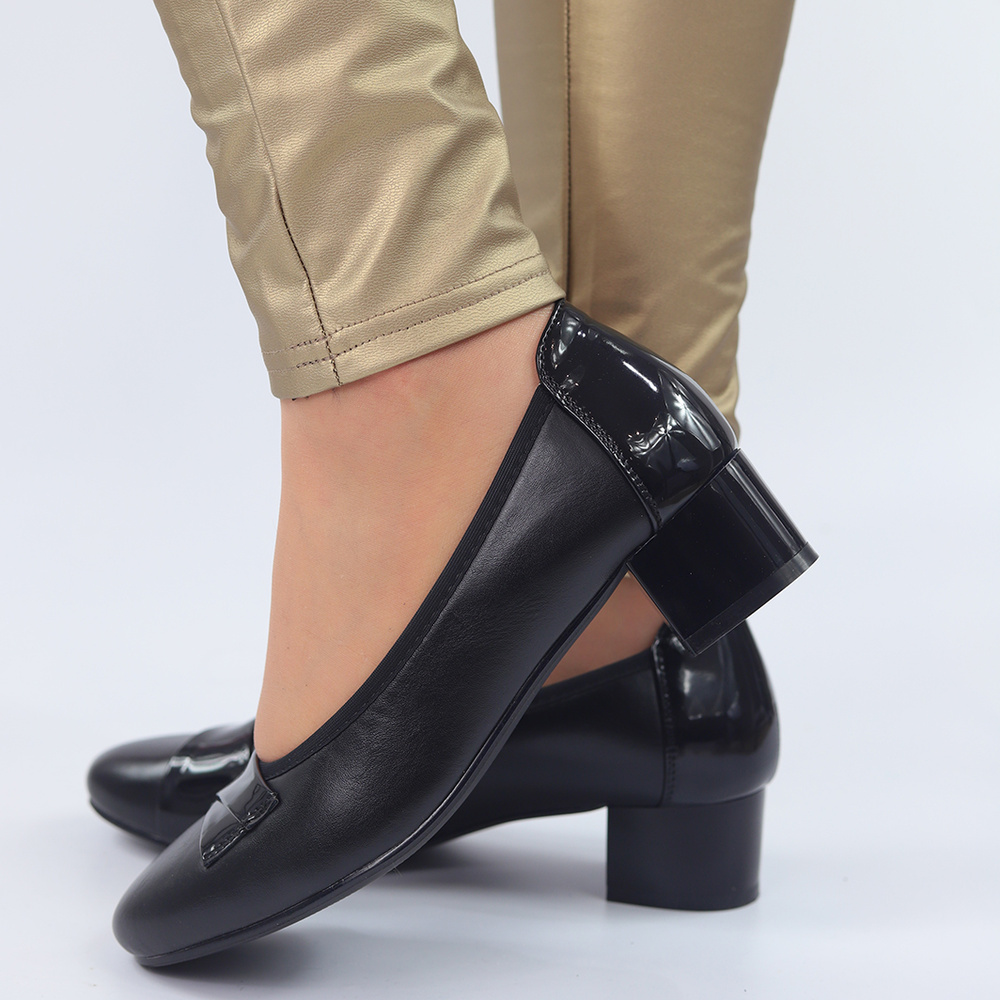 Černé lodičky s blokem Potocki