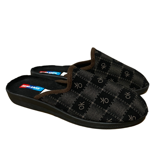 Pánské hnědé domácí pantofle