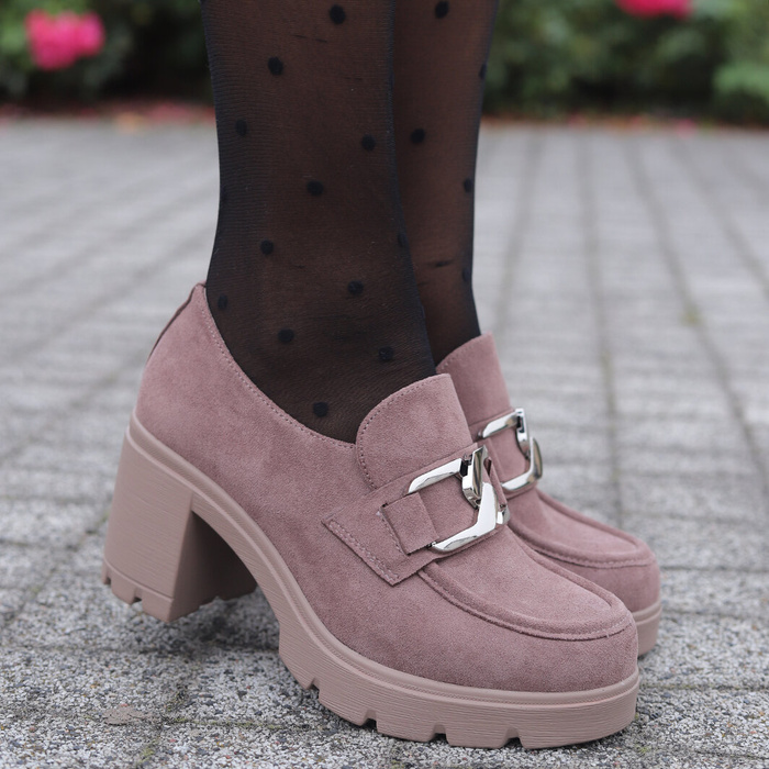 Potocki khaki semišové boty na vysokém podpatku