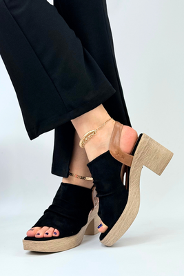 Dámské béžové sandály s perforovaným blokem