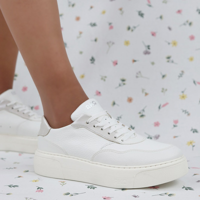 Bílé kožené boty 0RRS6_X__6THF Ryłko