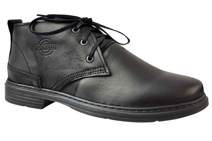 Pánské kotníkové boty POLBUT 191, černé, na šněrování