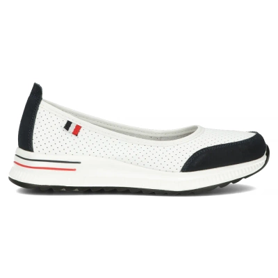 Prolamované bílé a tmavě modré kožené boty na platformě Filippo