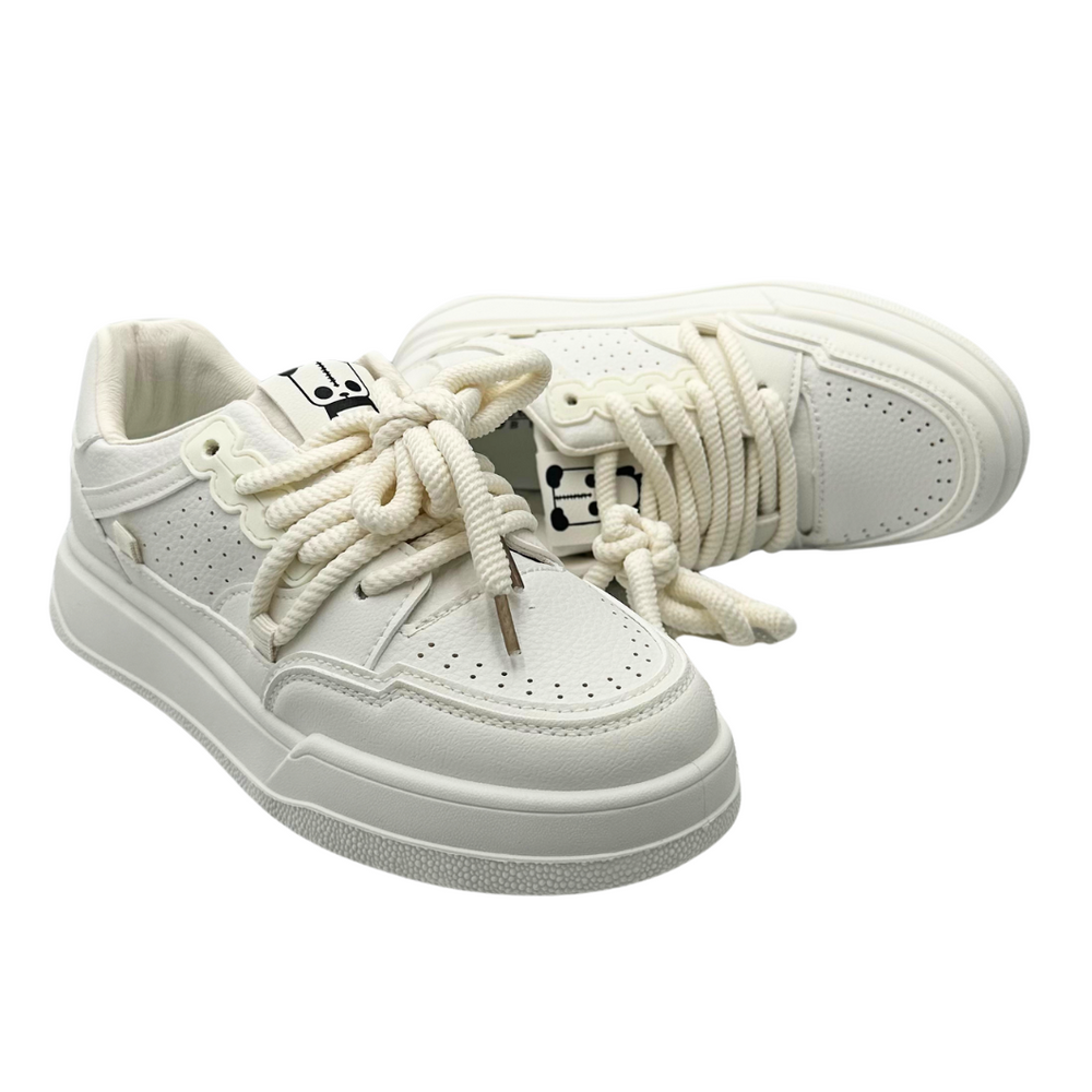 Béžové tenisky s nášivkou Seastar panda