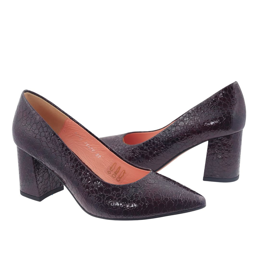 Vínové lakované lodičky na podpatku Baldaccini