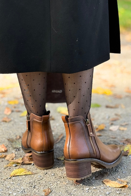 Hnědé semišové ploché boty, zateplené