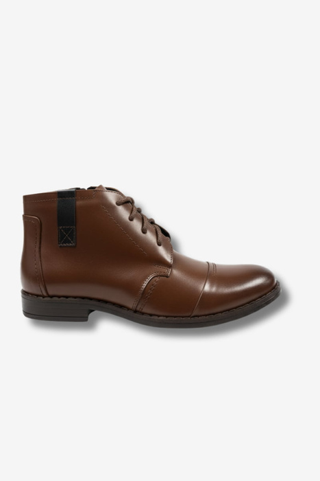 Pánské černé kožené šněrovací kozačky na zip Lukas