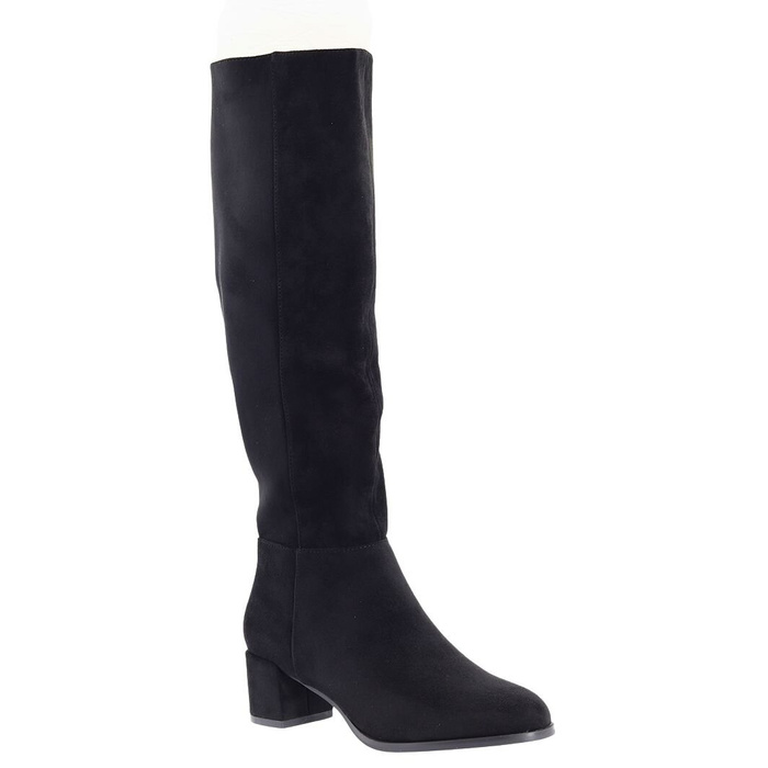 Černé semišové kotníkové boty se zipem vzadu