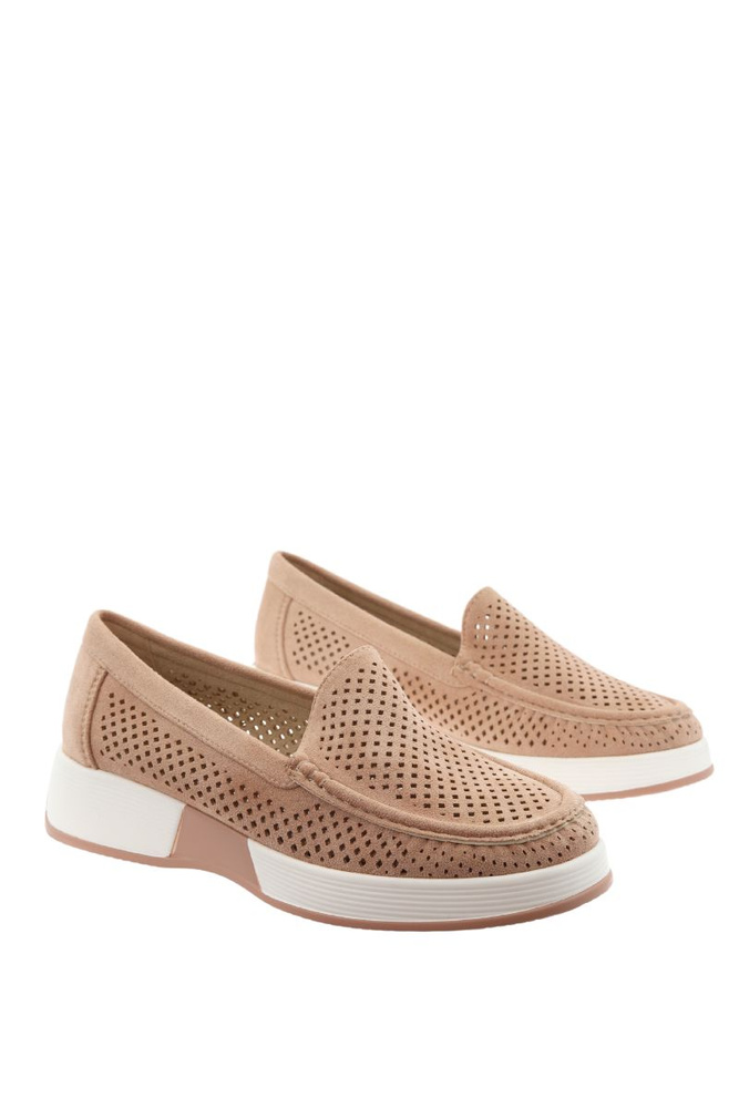 Nahé nazouvací boty z perforovaného semiše