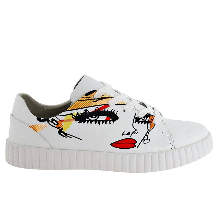 Bílé dámské šněrovací boty z přírodní kůže Artiker